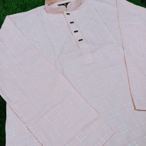 Alternative view of সুতি কটন কাপরের পাঞ্জাবি (কোড-৪২)গোলাপি-pink