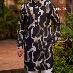 Alternative view of চায়না মাইক্রো স্টিজ কাপরের পাঞ্জাবি কালো কালার (কোড-95)